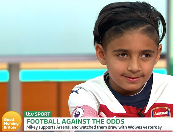Eight-Year-Old Mikey Poulli Went Blind Last Year and Now Trains With England | Good Morning Britain