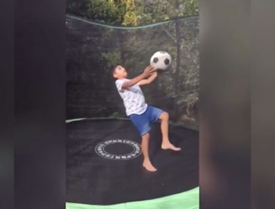 Eight-year-old footballer shows off extraordinary skills