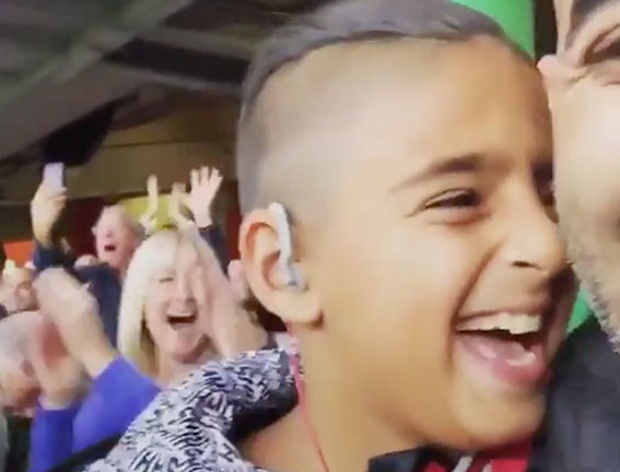 Beautiful moment blind nine-year-old Arsenal supporter enjoys goal against Aston Villa